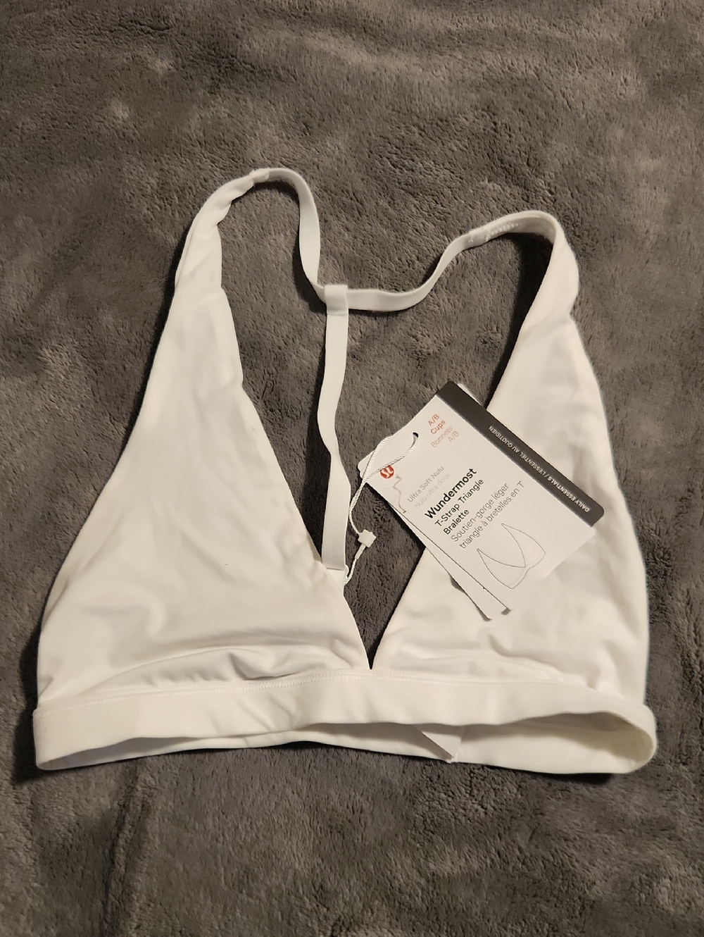 Nulu White Triangle Bralette with Racerback